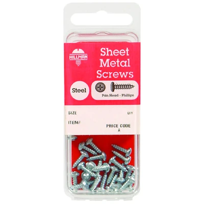 Hillman 10 Sizes x 1-1/2 in. L Phillips Pan Head Zinc-Plated Steel Sheet Metal Screws 6 pk