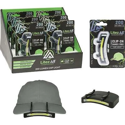 Diamond Visions 08-1517 Clip-On LED Cap Light, 200 Lumens, AAA Battery