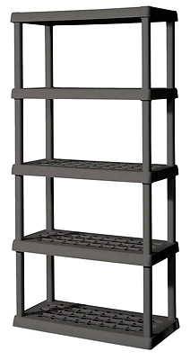 36 In. W X 75.125 In. H X 18 In. D 5-shelf Plastic Shelving Unit