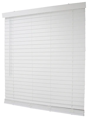 Fwmb-18 Cordless Faux Wood Mini Blinds, 64" L X 43" W, White