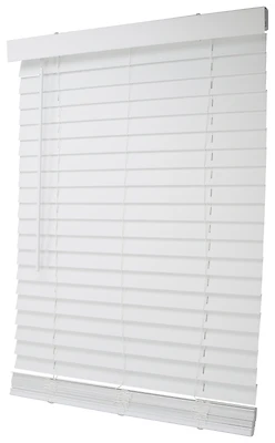 Simple Spaces FWMB-10 Cordless Faux Wood Mini Blinds, 64 In. L x 29 In. W, White