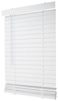 Simple Spaces FWMB-8 Cordless Faux Wood Mini Blinds, 64 In. L x 23 In. W, White