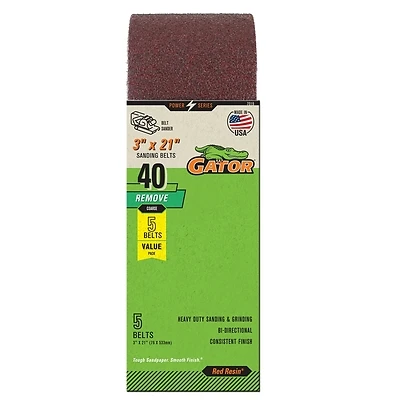 5 Pk 3 In W X 21 In L 40-grit Commercial Sanding Belt Sandpaper Model 7019