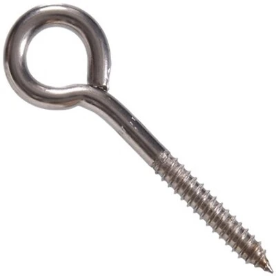 Stainless Steel Eye Lag Screw 3/8" X 4-1/2" - Heavy Duty Threaded Bolt