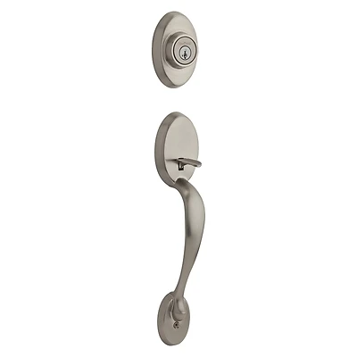 Chelsea Satin Nickel Single Cylinder Deadbolt And Handle Set