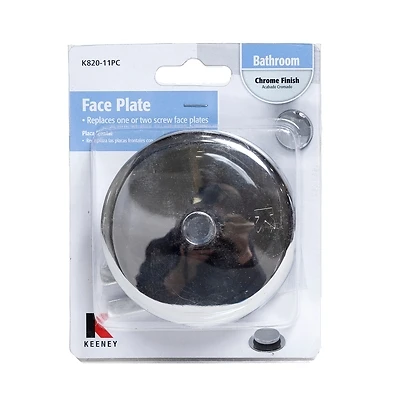 Universal Polished Chrome Face Plate For Standard Size Tubs, 3.12 In Diameter