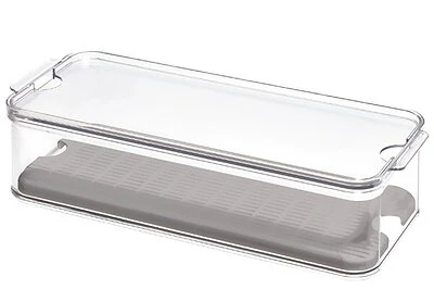 Crisp Produce Fridge Bin 15.72 In L X 6.32 In W X 3.76 In H Clear Plastic