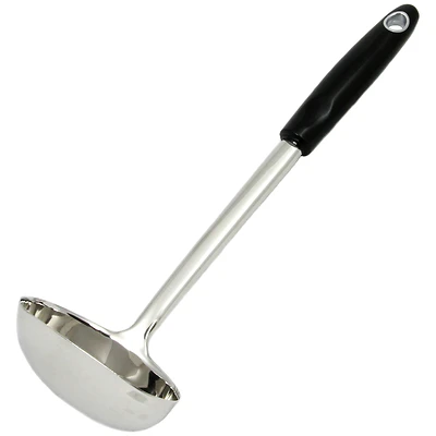 Chef Craft 12.5 In. Wide X 13 In. Long Black/silver Stainless Steel Ladle