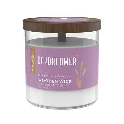 16 Ounce Daydreamer Wooden Wick Candle - Candlelite Essential Elements
