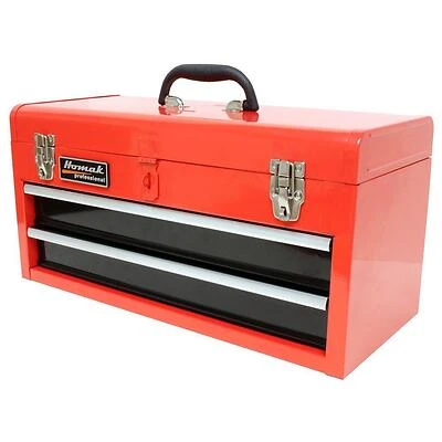 20 In. Red Portable Tool Box With 2 Drawers For Easy Storage