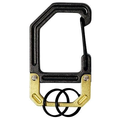 Hillman 9977220 Apex Aluminum Carabiner Key Chain, Black/Gold