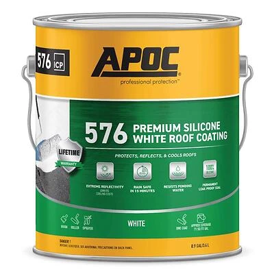 Gloss Bright White Silicone Roof Coating 1 Gallon - Durable Waterproof Solution