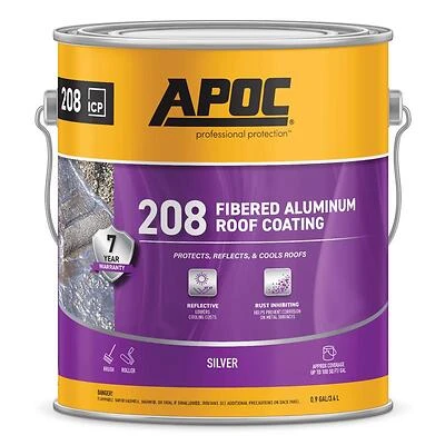 Apoc AP-2081 Silver Fibered Aluminum Roof Coating, 1 Gallon