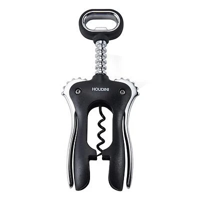 Houdini H1-012901T Black Stainless Steel Wing Corkscrew, 8 Inch