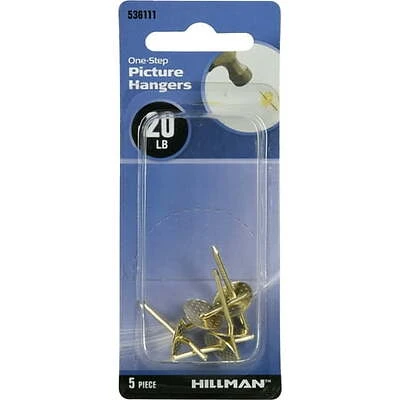 One-step Picture Hangers, 20 Lb Capacity, 5 Pieces For Easy Installation