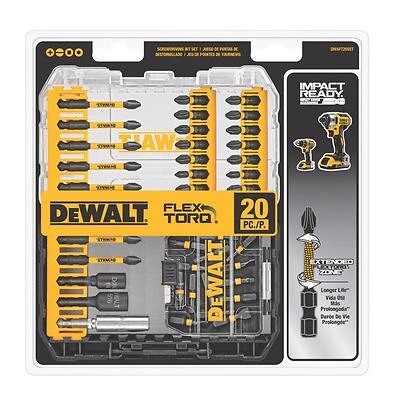DeWalt DWAFT20SET FlexTorq Driver Bit Set, 20-Piece