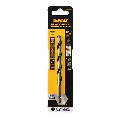 Black & Gold HSS Drill Bit, 1/4 In. Hex Shank, Impact Ready, 11/32 In.