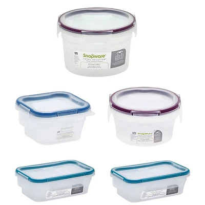 Snapware Total Solution Clear Food Storage Container Set, 10 Pc, 5 Pk