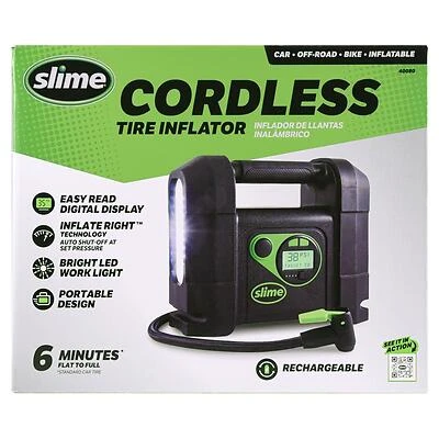 Slime 40080 Cordless Tire Inflator With Digital Pressure Gauge