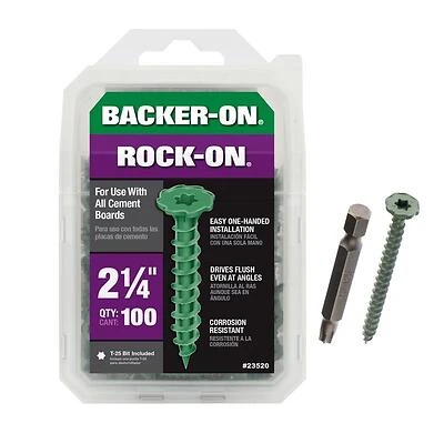 Backer-On 23520 Cement Board Screws, No. 9 x 2-1/4 In, 100 Pk