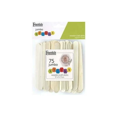 Jumbo Wood Craft Sticks 0.75 X 6 Inches, 75 Pieces