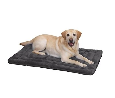 Zw941 Plush Dog Mat, 41 In L X 27 In W, Gray Fur/polyfiber Cover