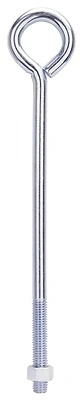 Mintcraft Lr291 1/2 In X 12 In Zinc Eye Bolt With Nuts, 10 Pk
