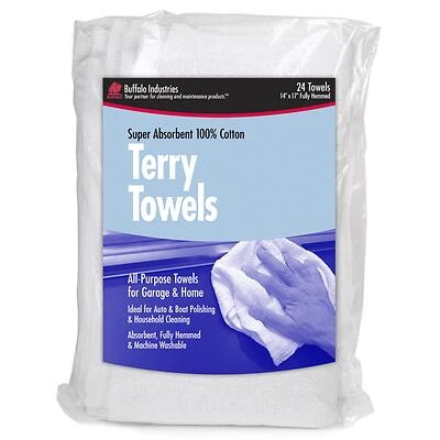 Industries Terry Towels 14 In. X 17 In. 24 Pk - All-purpose Cleaning Cloths