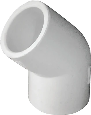 1/2-inch Diameter 45-degree Pvc Schedule 40 Slip Elbow Pipe Fitting