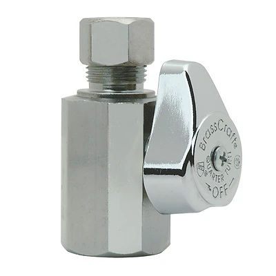 BrassCraft G2R12X CD Chrome Straight Stop Valve, 1/2 In. FIP x 3/8 In. Compression