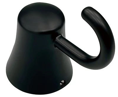 Stylish Home 8754 Single Matte Black Zinc Robe Hook, Wall Mount