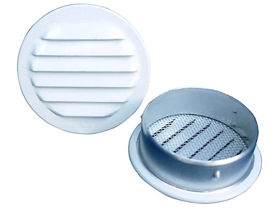 6 Inch Round Aluminum Louver With Screen - Durable 0.020 Gauge