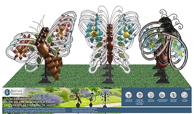 Solar Metal Garden Stick Light - Assorted Designs: Butterfly, Dragonfly, Ladybug