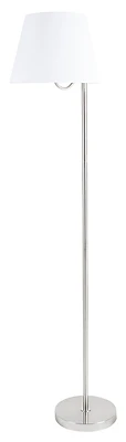 58 In Brushed Nickel Floor Lamp With White Fabric Shade And 3-way Switch