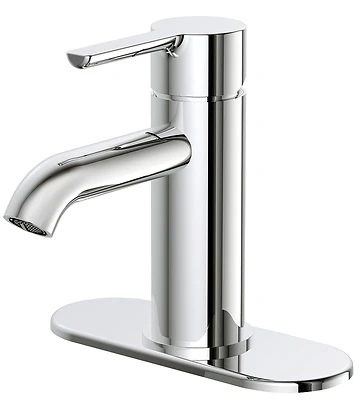 Single Handle Chrome Lavatory Faucet With Push Pop-up Drain Assembly