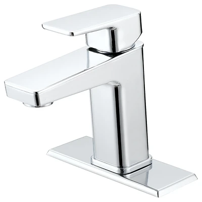 Single Handle Chrome Bathroom Faucet With Pop-up Drain, 4 Inch Installation