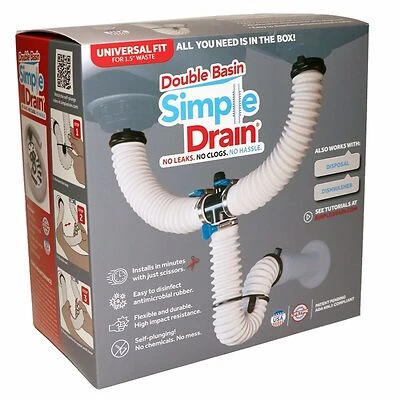 Double Basin Simple Drain Kit 1.5 In. D Textured Brass/rubber For Sinks