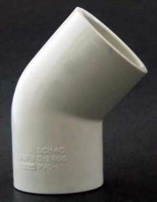 45 Degree Pvc Elbow Fitting, 1 Inch, Schedule 40, Model 435483