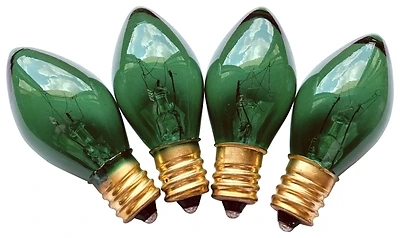 19115 C7 Replacement Light Bulb, 5 Watt, Candelabra Base, Transparent Green