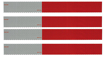 Conspicuity Tape Kit, Red/Silver, 12 In. Strips, 4-Pk.