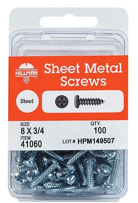 Hillman 10 Sizes x 3/4 in. L Phillips Pan Head Zinc-Plated Steel Sheet Metal Screws 75 pk