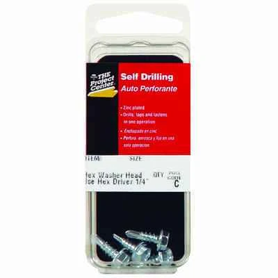 Hillman 10 in. x 1 in. L Hex Head Zinc-Plated Steel Sheet Metal Screws 5 1 pk