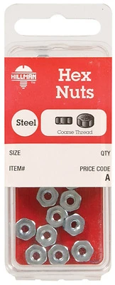 Hillman 5/16 in. Zinc-Plated Steel SAE Hex Nut 9 pk