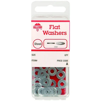 Flat Washers, #6, Zinc-Plated Steel, 30-Pk.