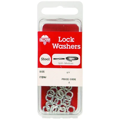 Hillman 1/4 in. Dia. Zinc-Plated Steel Split Lock Washer 20 pk
