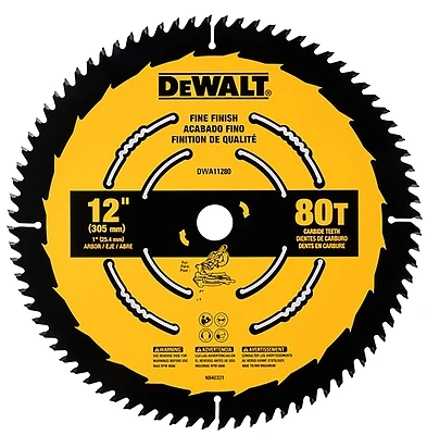 DeWalt DWA11280 Carbide-Tipped Circular Saw Blade, 12 In., 80-Tooth