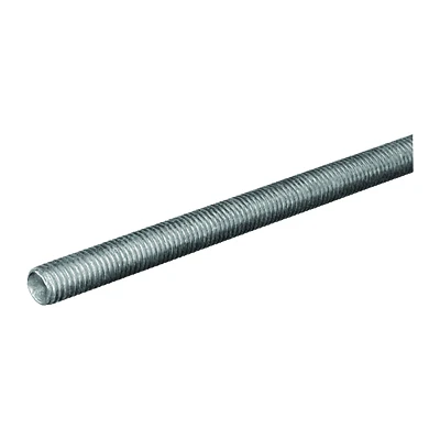 Threaded Steel Rod, Zinc Plated, 16 TPI, 3/8 x 12 In.