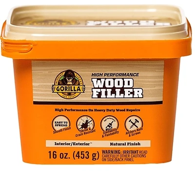 Gorilla 107103 Wood Filler, Liquid Paste, Tan, 16-oz. Tub