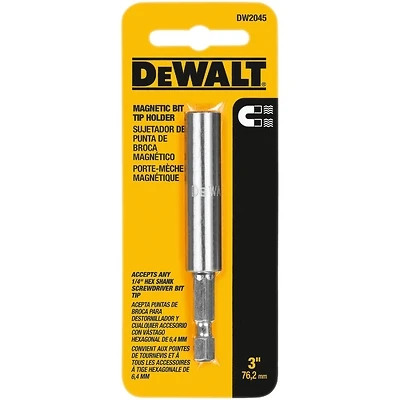 DeWalt DW2045 Magnetic Bit Tip Holder, 1/4 In. Hex, 3 In.