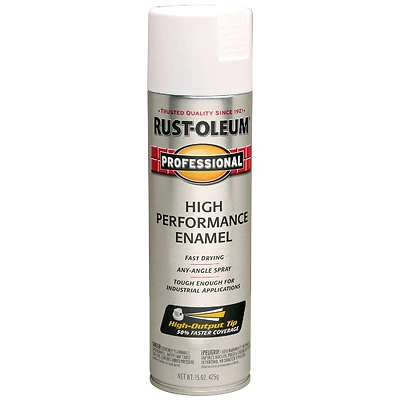 Rust-Oleum 239108 Professional Spray Enamel, White Semi-Gloss, 15 oz